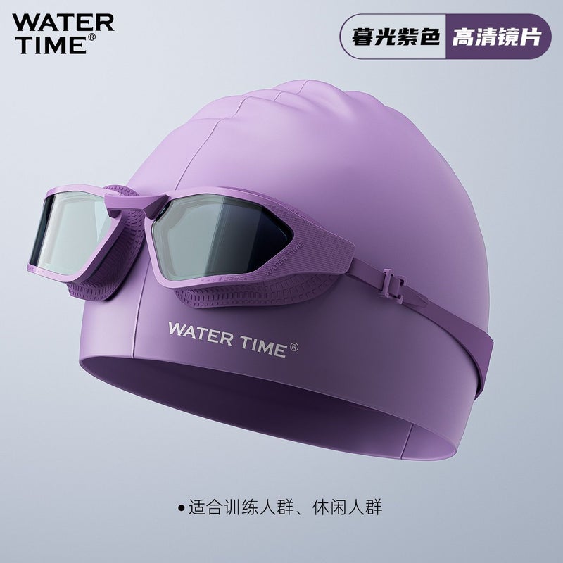 WATERTIME نظارات سباحة متسابق من ووترتايم بتصميم عالي الدقة ومضاد للضباب ومقاوم للماء، مناسبة للرجال والنساء وللمصابين بقصر النظر - Image 1