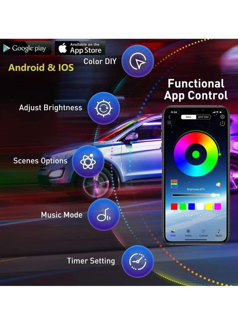 LIMOS Car LED Strip Lights Multicolor RGB Interior Lights with Fiber Optic Wireless APP Control  - Image 4