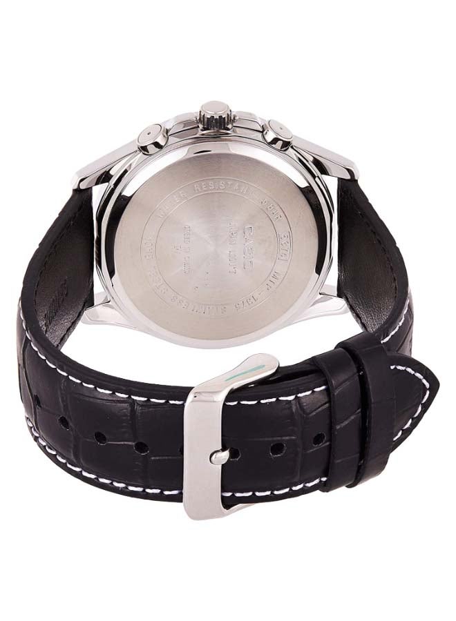 CASIO Men Leather Band Chronograph Watch MTP-1375L-7ADF - 42 mm - Black - Image 3
