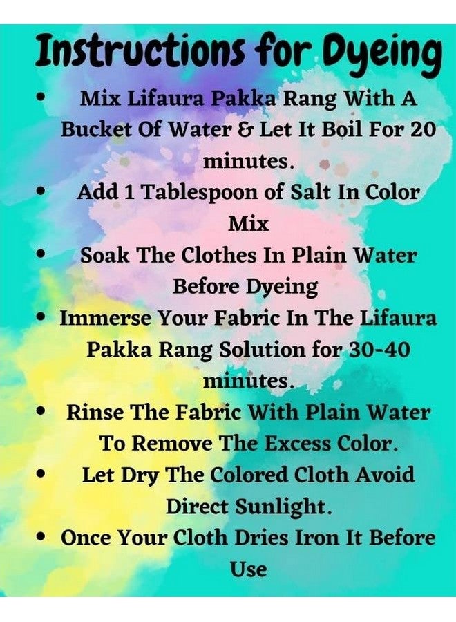 Prokart Lifaura Pakka Rang Fabric Dye Colour Natural dye for Fabric Pack of 5 Sachets | ShadeA-27 :Midnight Black| (5g Each 25g Pack) Prokart Lifaura Pakka Rang - Image 5