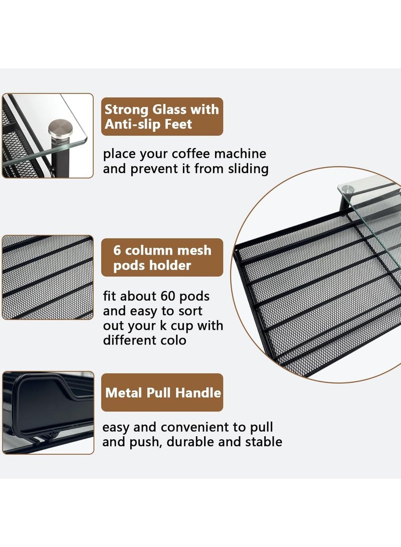 YIM-VIBEHAUS Coffee Pod Holder Drawer, 60 Capacity Coffee Capsule Storage, Nespresso Capsules Organizer with Sliding Baskets, Coffee Pod Stand Tray for Countertop Home Kitchen Counter Office  - Image 5