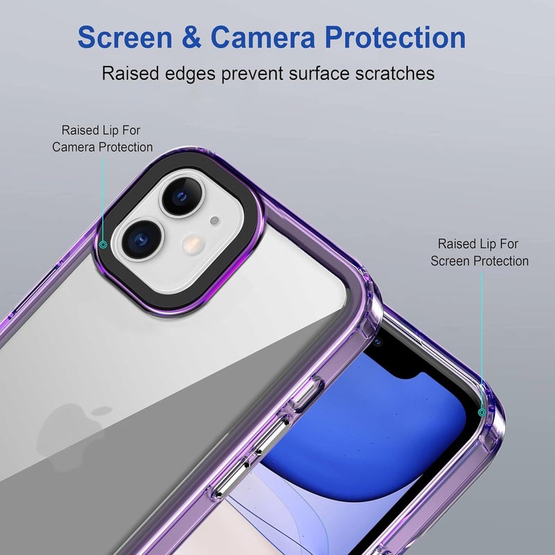 ZAPCASE Back Case Cover for iPhone 11 | Compatible for iPhone 11 Back Cover | Case Cover with Camera Protection | (TPU + PC | Translucent Purple) - Image 4