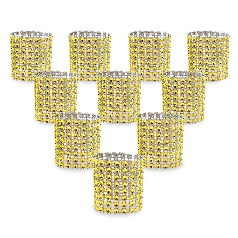 KPOSIYA KPOSIYA Napkin Rings Pack of 60 Rhinestone Napkin Rings Diamond Adornment for Place Settings Wedding Receptions Dinner or Holiday Parties Family Gatherings 60 Gold 