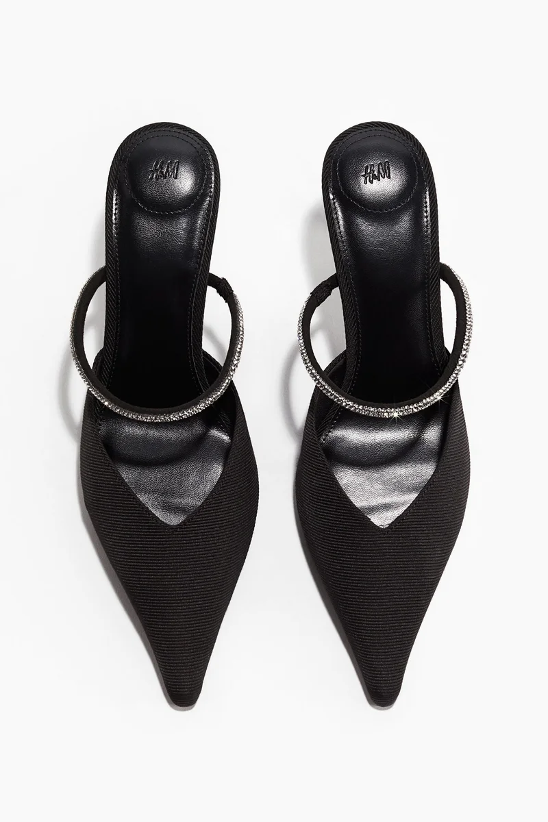H&M Embellished heeled mules