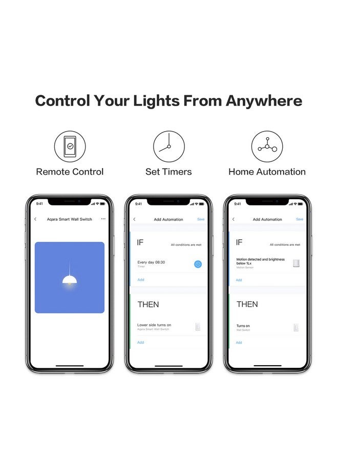 Aqara Smart Light Switch (No Neutral, Single Rocker), Requires AQARA HUB, Zigbee Light Switch, Remote Control and Smart Home Automation, Compatible with HomeKit, Google, Works with Alexa, SmartThings - Image 2