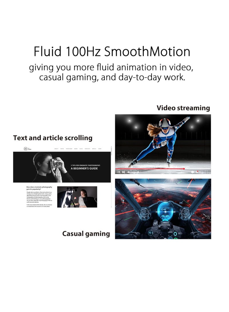 شاشة ألعاب 24 بوصة (23.8 قابلة للعرض)، IPS، FHD بدون إطار، 100 هرتز، مزامنة تكيفية، 1 مللي ثانية MPRT، HDMI، ضوء أزرق منخفض، خالية من الوميض، تثبت على الحائط - Image 1