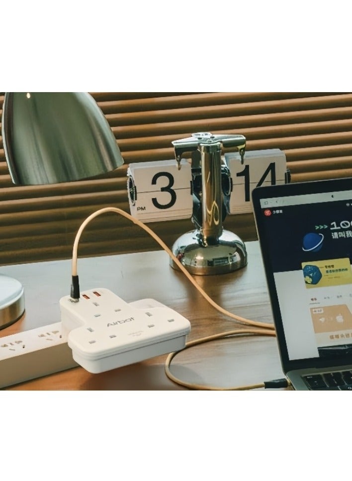 Airbot Air 3C-PD Multi Extension Socket 3250W 3 Way Socket Power Adaptor Multi Plug Extension ith USB + Type-C PD Extender Outlet Adaptor Plug Extension - Image 4