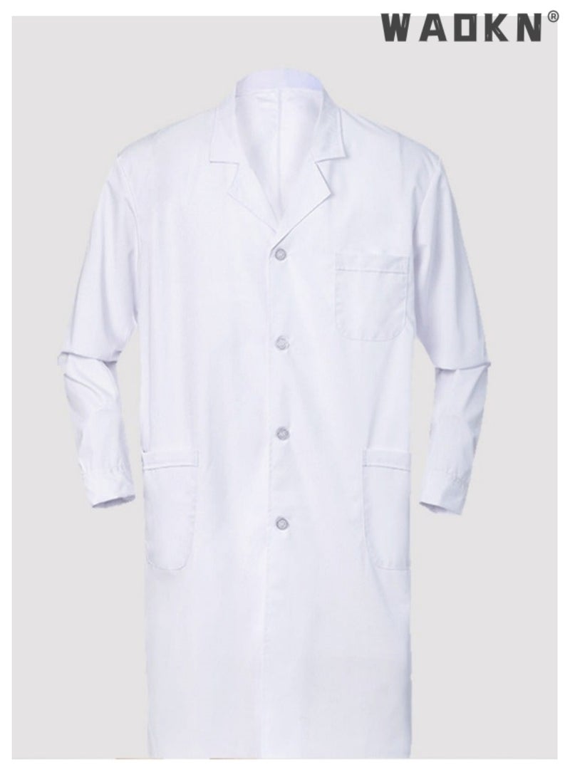 WAOKN Thin regular quality long sleeved (slightly translucent), size L， Medical Lab Coat White，White lab coat work uniform made of cotton，Pharmacy laboratory clothing, slimming food clothing, workwear, chef's clothing - Image 4