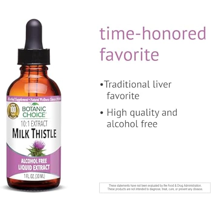 Botanic Choice Milk Thistle Liquid Extract, Alcohol Free, Gluten Free, Fast Acting Traditional Liver Favorite, 1 fl. oz - Image 3
