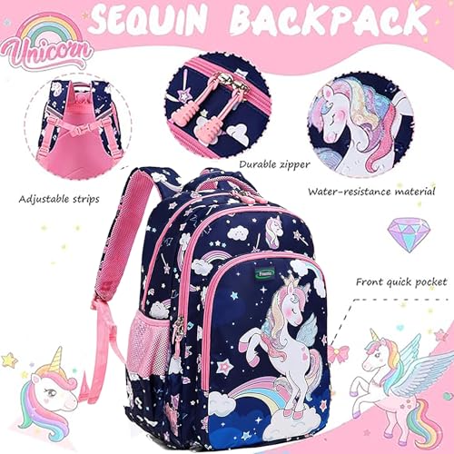 Frantic Waterproof Polyester 26 L School Backpack School Bag Daypack Picnic Bag For Boys & Girls(RR_Blue_Dancing_Unicorn) - Image 3