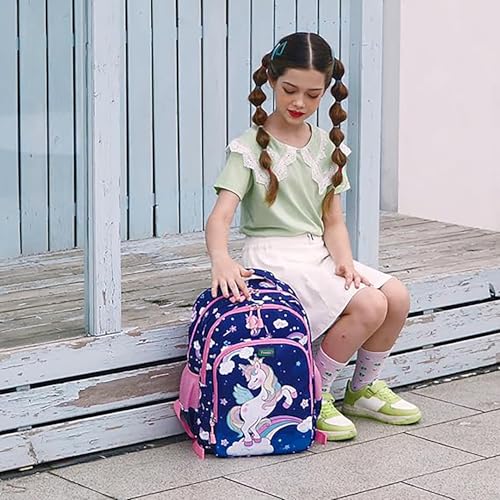 Frantic Waterproof Polyester 26 L School Backpack School Bag Daypack Picnic Bag For Boys & Girls(RR_Blue_Dancing_Unicorn) - Image 2