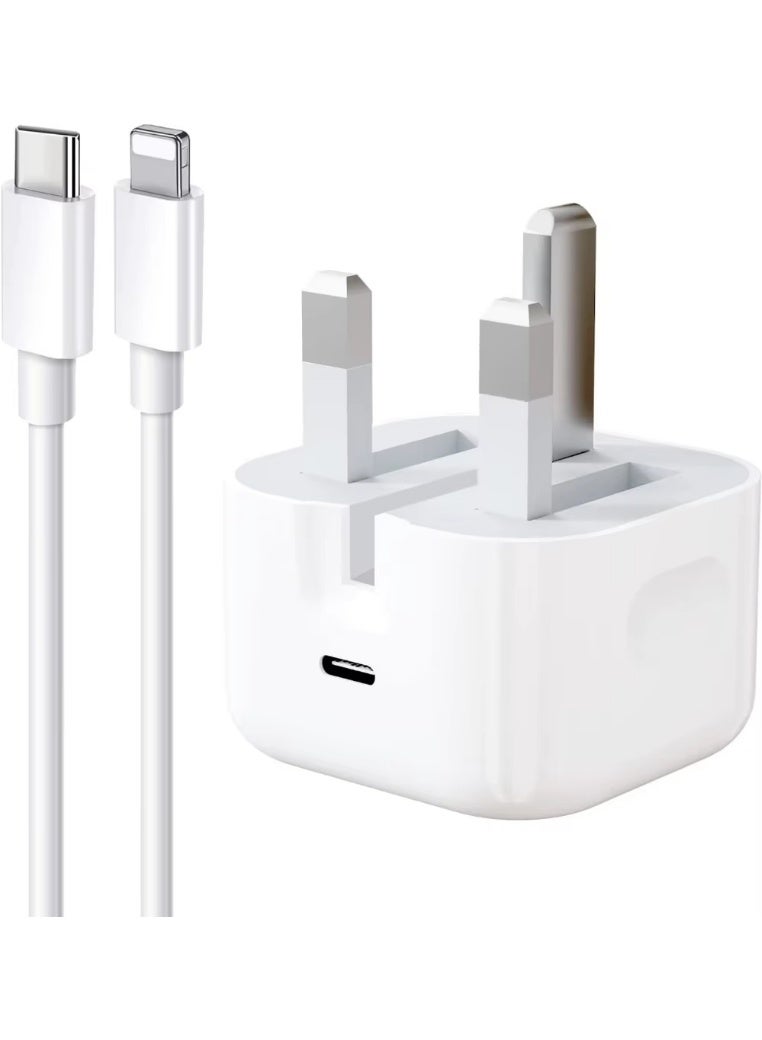 20W USB-C Power Adapter With 1M Type-C To Lightning Cable  White