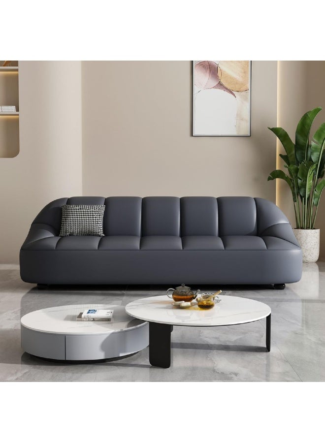Zayn comforts Stylish Leather Sofa - 2-Seater Grey - Image 3