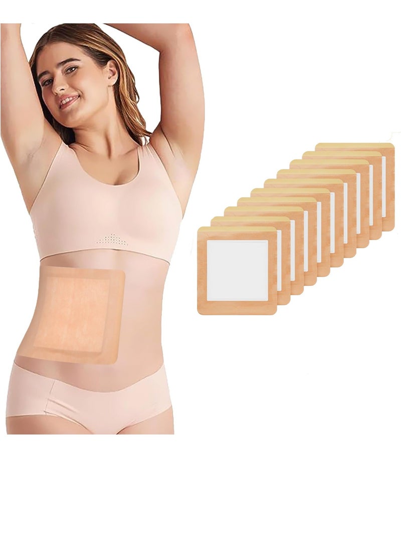 10Pcs Castor Oil Pack Wrap for Liver Detox Highly Absorbent 8.7x7.9 Self Adhesive Castor Oil Wrap Organic Cotton No Wash Anti See Breathable and Elastic Oil Not Included - Image 1