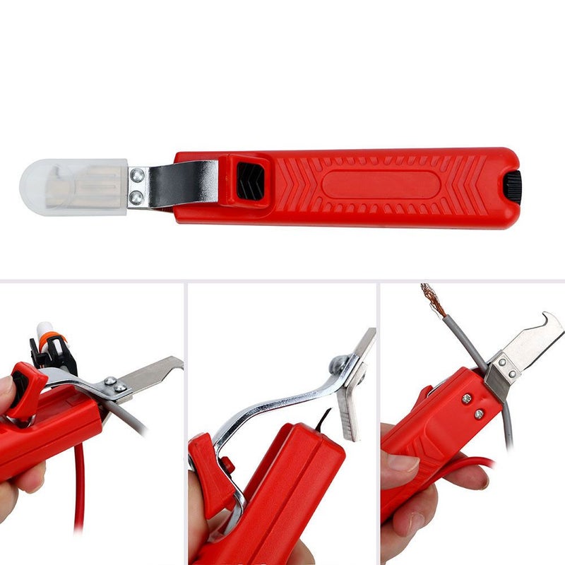 PVC Cable Stripper 8 28mm Fastness Adjustable Rubber Handle 1pc - Image 1