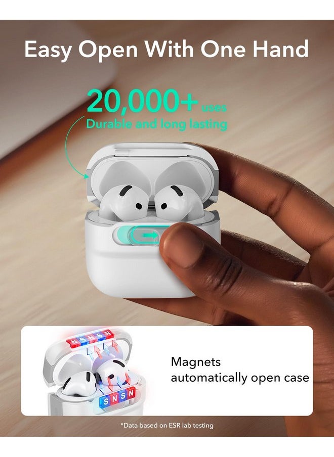 اي اس ار حافظة ESR لسماعات AirPods 4 (HaloLock)، متوافقة مع حافظة AirPods 4 من الجيل (2024) (USB-C)، متوافقة مع MagSafe، قفل مغناطيسي للغطاء، غطاء حماية ضد السقوط مع حبل، سلسلة Pulse، أبيض  - Image 5