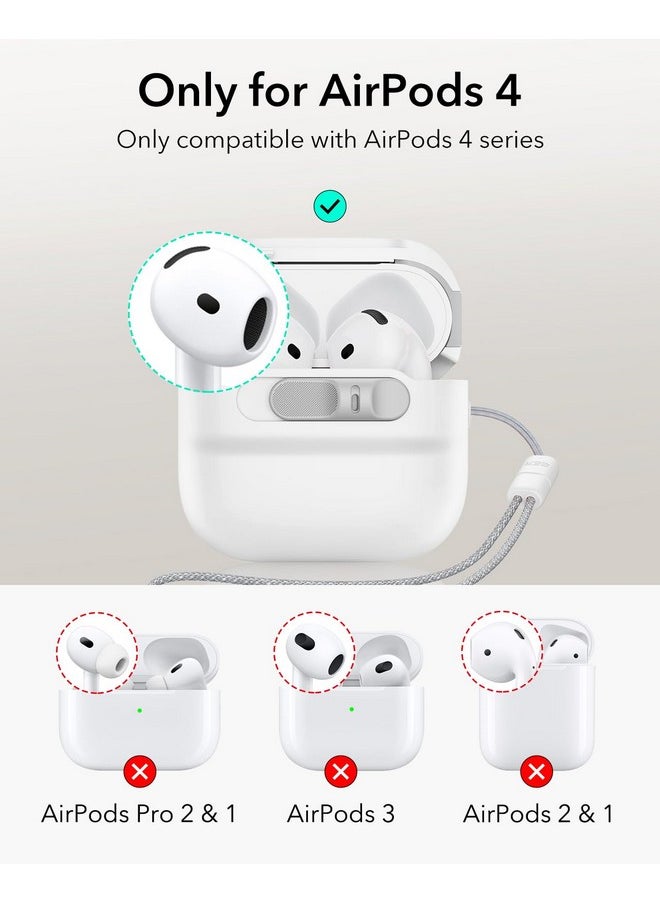 اي اس ار حافظة ESR لسماعات AirPods 4 (HaloLock)، متوافقة مع حافظة AirPods 4 من الجيل (2024) (USB-C)، متوافقة مع MagSafe، قفل مغناطيسي للغطاء، غطاء حماية ضد السقوط مع حبل، سلسلة Pulse، أبيض  - Image 2