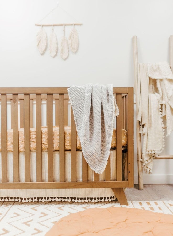 Crane Baby Shoreline Stripe Blanket, Soft Cotton Nursery and Stroller Blanket, 100% Cotton, 36" x 36" - Image 3