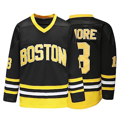 PRIMITAS Boston Happy Gilmore #18 Adam Sandler 1996 Movie Ice Hockey Jersey Stitched Letters and Numbers S-XXXL Black - Image 1