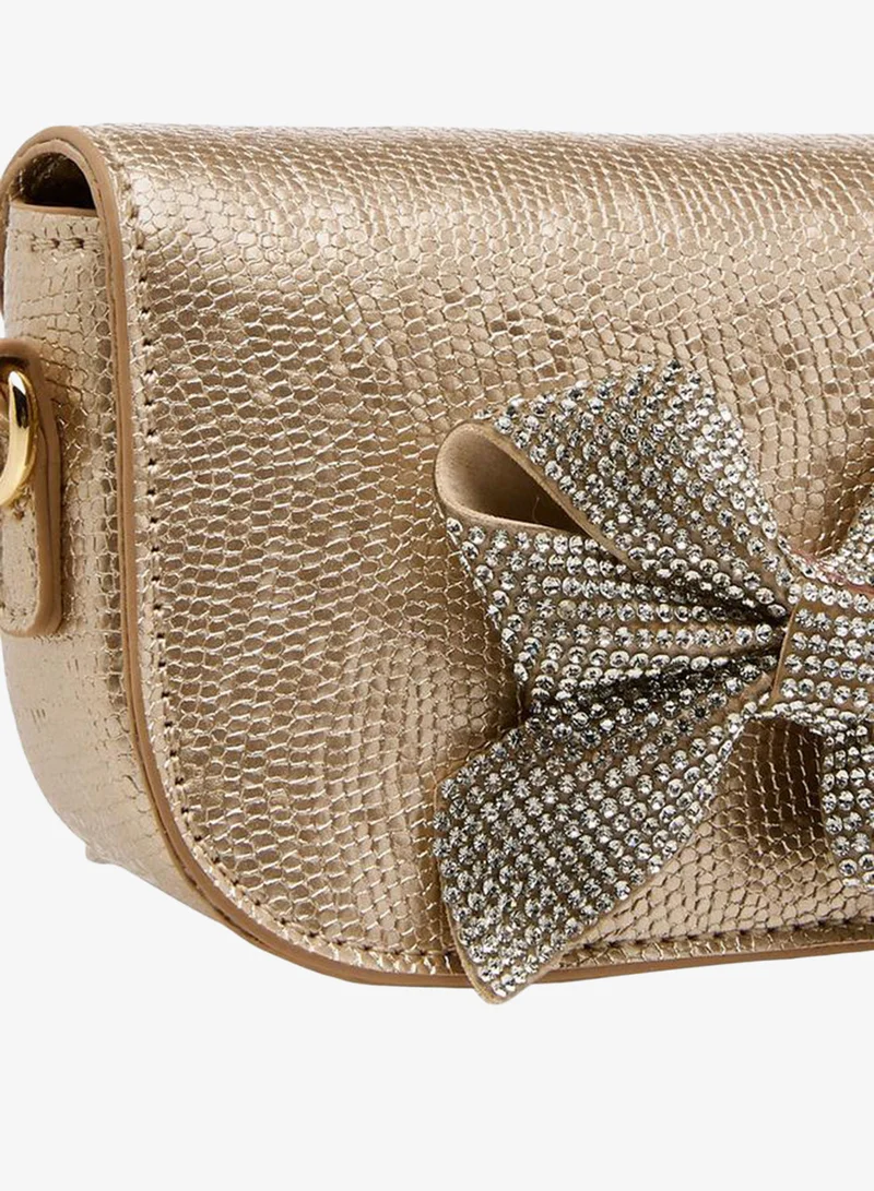 Celeste GOLD Bow Embellished Crossbody Bag with Chain Strap for Women | Best Price UAE