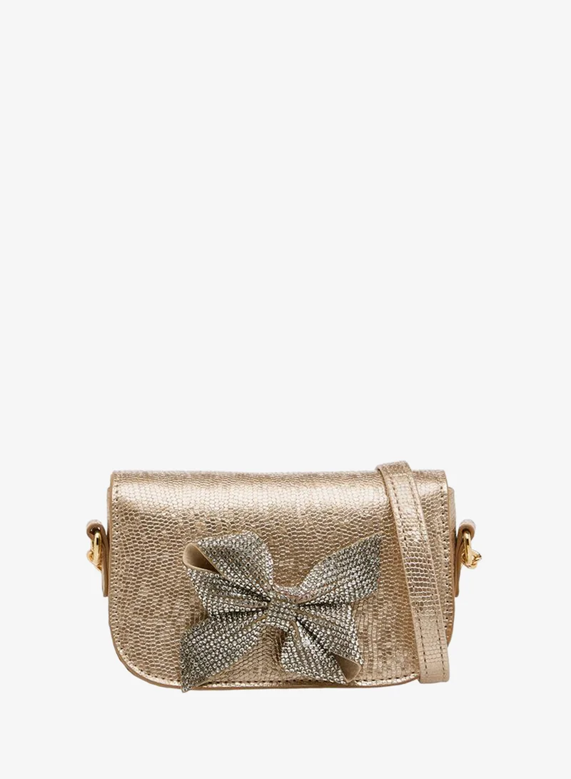 Celeste GOLD Bow Embellished Crossbody Bag with Chain Strap for Women | Best Price UAE