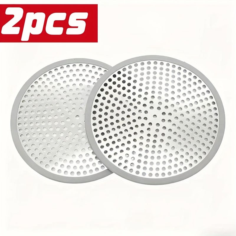 2 Packs Gray Stainless Steel Shower Hair Strainers Drainage Protection With Multiple Holes for Efficient Water Flow - Image 1