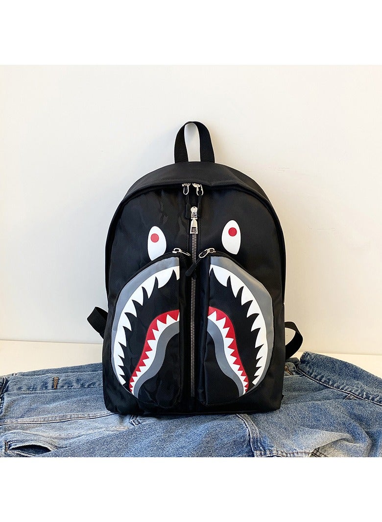 SKT Shiketro Shark Print Large Capacity Backpack Funny Fashion Casual Backpack High School Student College Student Backpack 31*41*14CM - Image 1