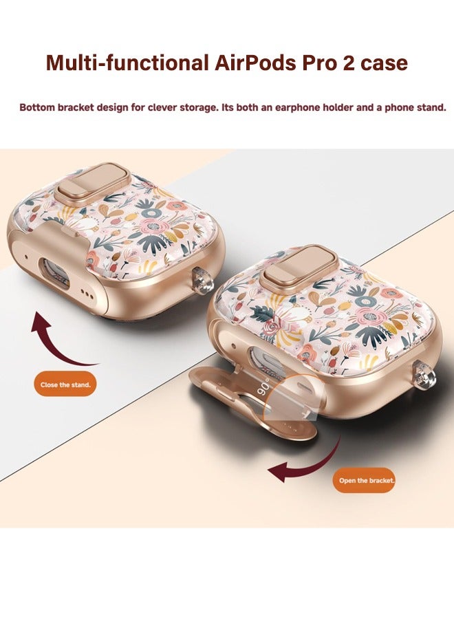 Headphone Case with Safety Lock for AirPods Pro 2 Case Cover 2022,Hard Shell Rugged Shockproof Cover Case for Women Girly with Cleaner Kit and Keychain - Image 3