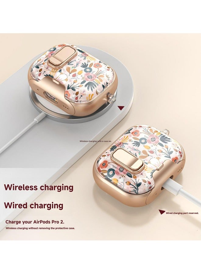 Headphone Case with Safety Lock for AirPods Pro 2 Case Cover 2022,Hard Shell Rugged Shockproof Cover Case for Women Girly with Cleaner Kit and Keychain - Image 4