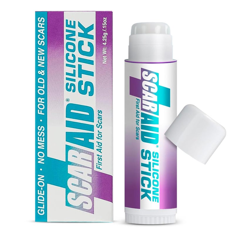 ScarAid جل السيليكون لعلاج الندبات بعد الجراحة، ندبة عملية قيصرية وإزالة الندبات العميقة، عصا سيليكون، جل السيليكون للندبات الجراحية وعلاج الندبات الكيلويدية، جل السيليكون للندبات بعد الجراحة، 4.25 جرام - Image 1