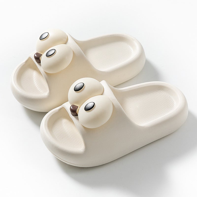 Cute Funky Big-Eye Fashion Sports Kids Summer Sandals Big Eyes-White 