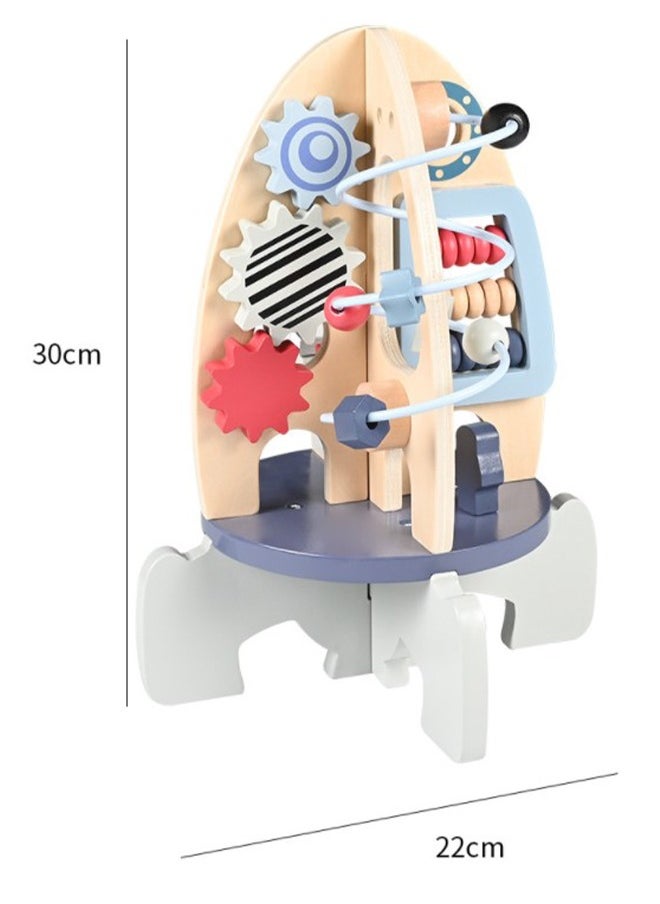 BAYBEE Wooden Toys Activity Cube, Themed Toys for Toddlers/kids for 1-3 Year Old, Montessori Toy Game, Bead Maze, STEM Developmental - Learning and Educational Toys Birthday Gifts for 1 Year Old Boys / Girls  - Image 5