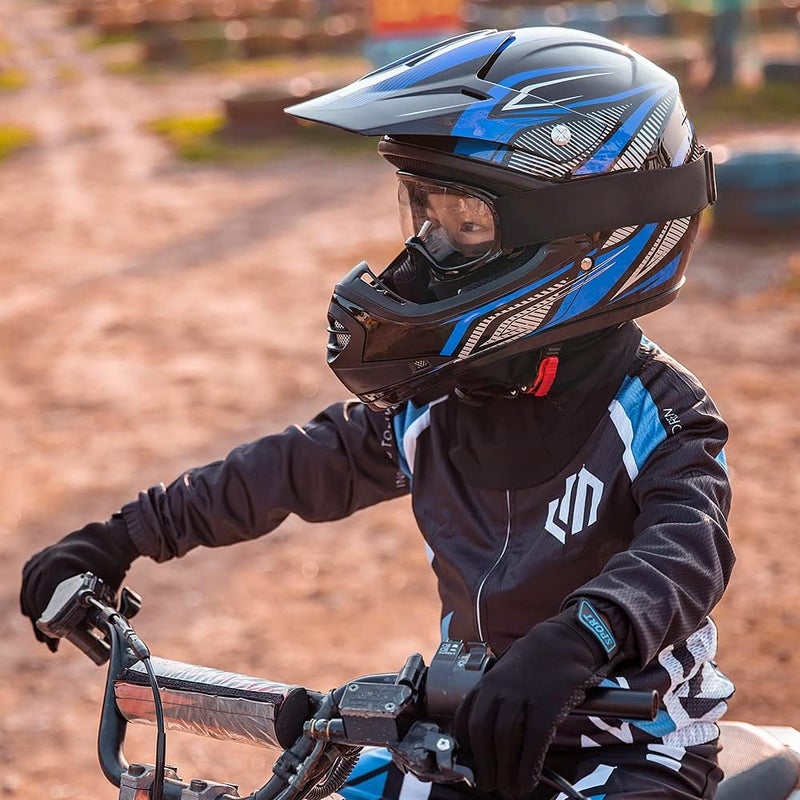 ILM Youth Kids ATV Motocross Helmet with Goggles and Sports Gloves - DOT Approved - Image 3