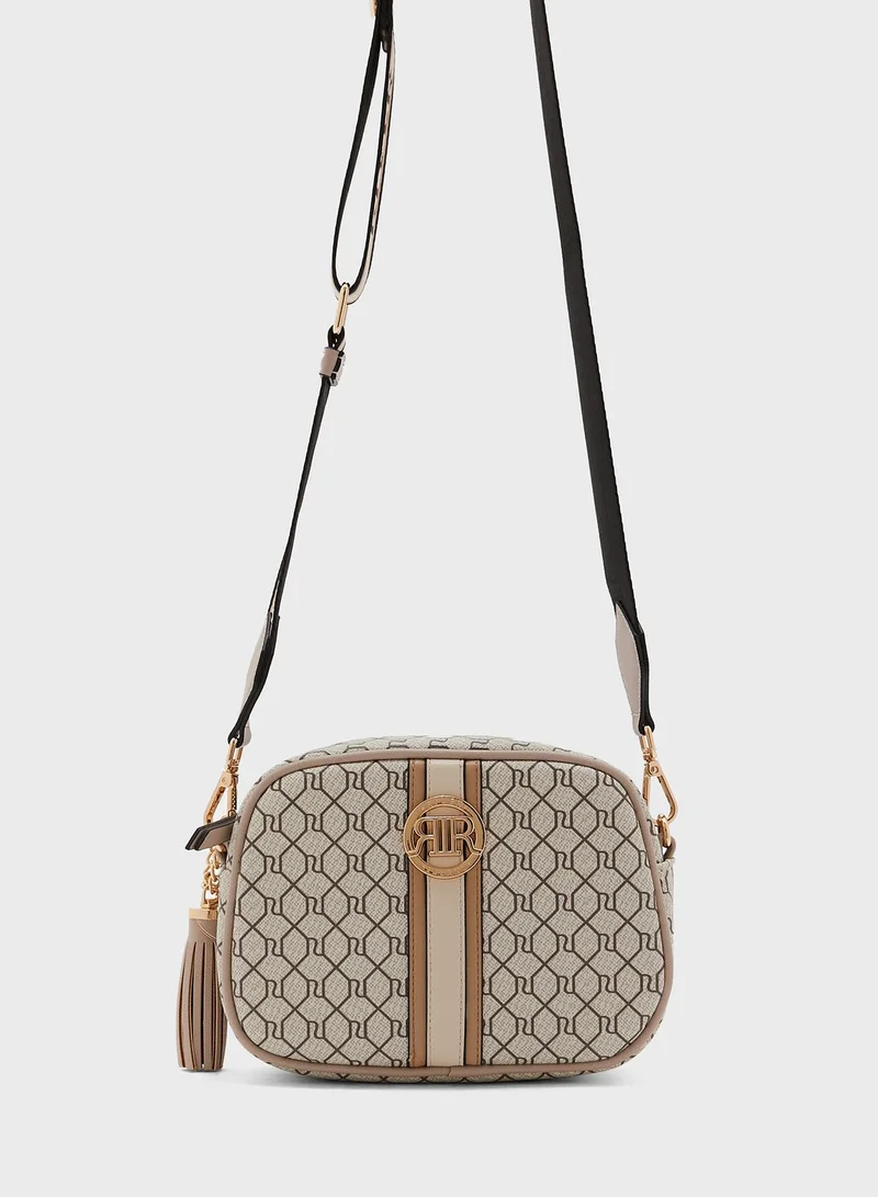 RIVER ISLAND Mgram Webbing Crossbody