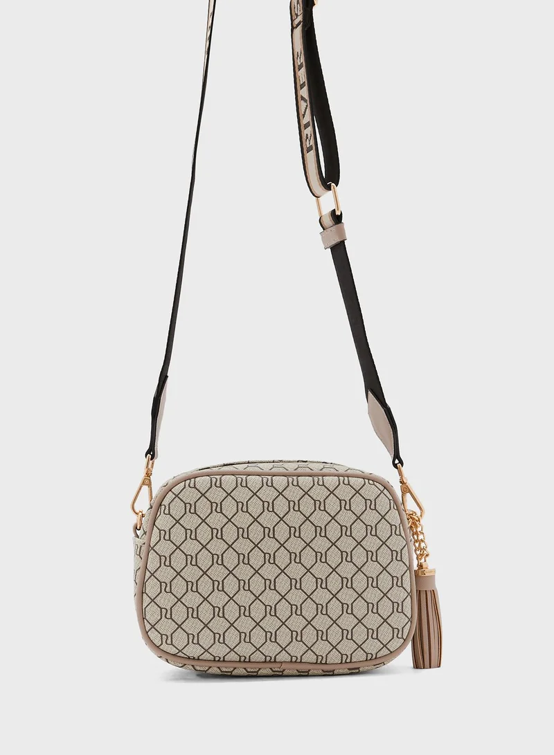 RIVER ISLAND Mgram Webbing Crossbody