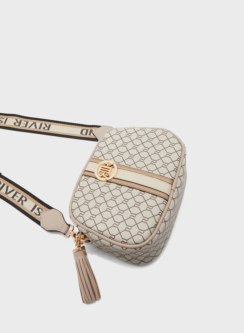 RIVER ISLAND Mgram Webbing Crossbody