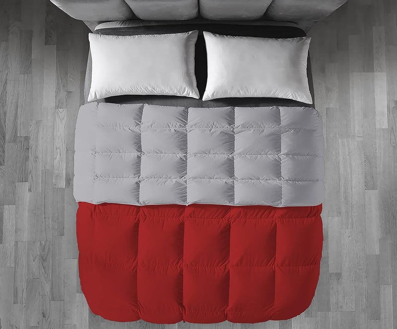 Filbert Premium 300 GSM Comforter Super Soft Fluffy Revesible Comforter 92 x 106 Inches233cm x 269cm King Size ComforterSilverBurgundy - Image 4