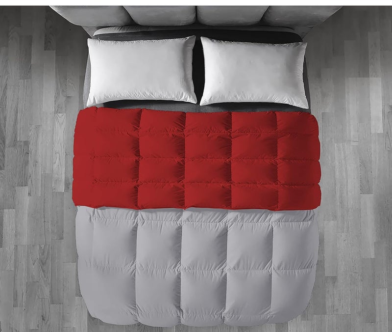Filbert Premium 300 GSM Comforter Super Soft Fluffy Revesible Comforter 92 x 106 Inches233cm x 269cm King Size ComforterSilverBurgundy - Image 3