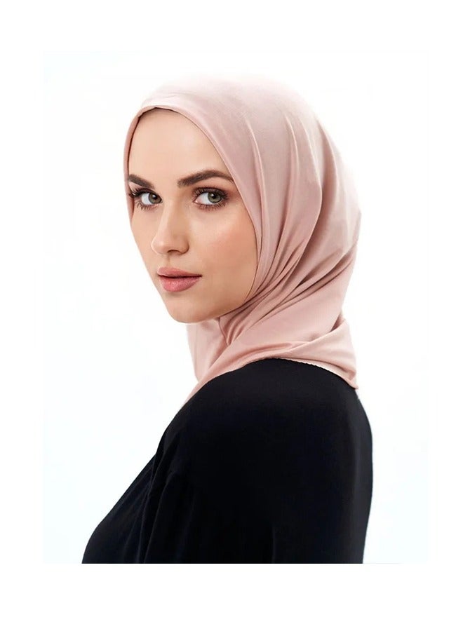 Ice Silk Muslim Hijab, Arabic Scarf, Shawl Neck Wrap, Islamic Hijab, Simple Fashion Hijab (Pink) - Image 1
