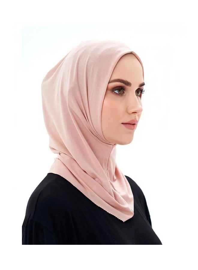 Ice Silk Muslim Hijab, Arabic Scarf, Shawl Neck Wrap, Islamic Hijab, Simple Fashion Hijab (Pink) - Image 4
