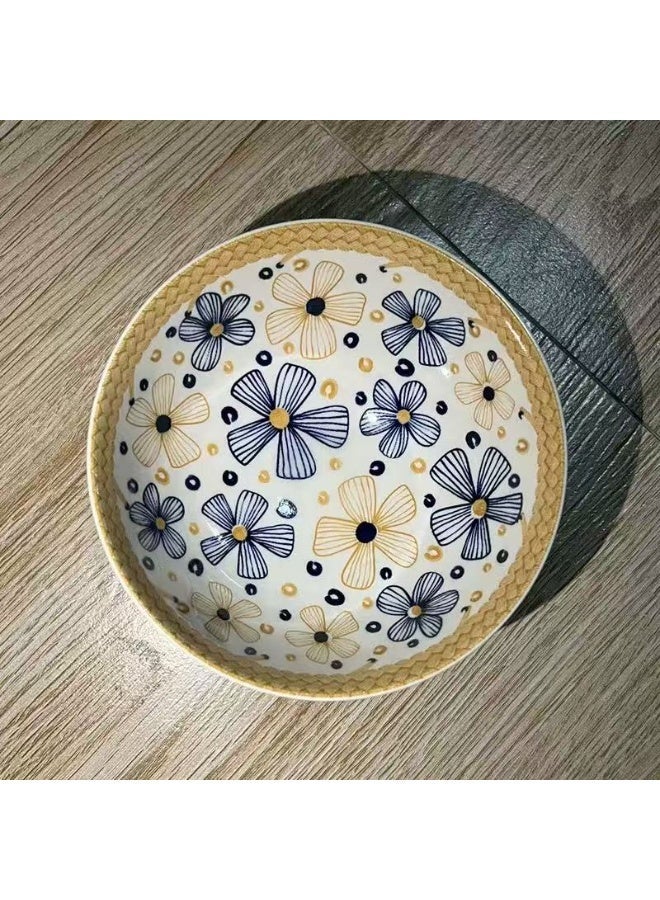 وعاء دائري من السيراميك مكون من 6 قطع، طقم عشاء الإفطار من السيراميك يخدم 6 أشخاص، مجموعة هدايا على الطراز الياباني، وعاء للأرز والحساء والحبوب والسلطة والنودلز، آمن للاستخدام في غسالة الأطباق - Image 5