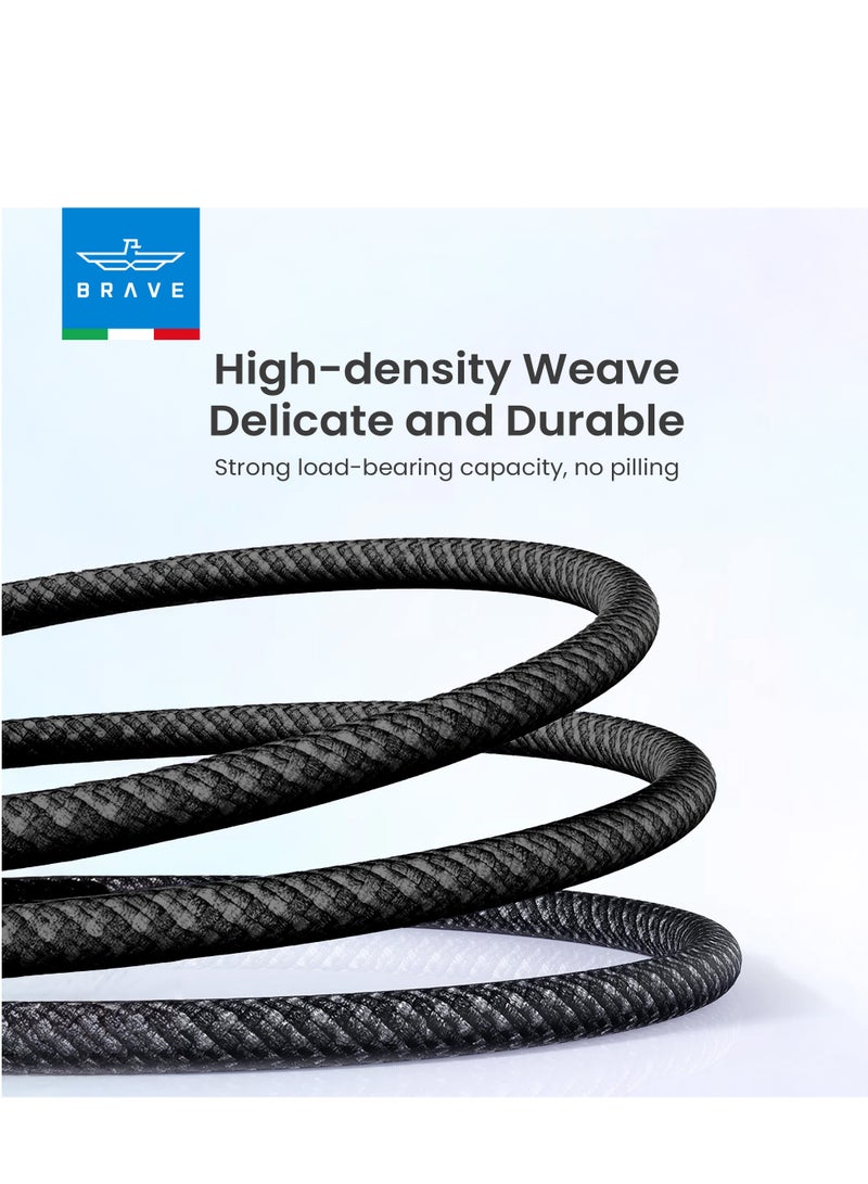 Brave USB-C Cable 1M, USB-C to USB-C 2.0 Nylon Braided Cable 60W Fast Charging and Data Transfer for iPhone 16/16 Plus/16 Pro/16 Pro Max, iPad Pro/Air, MacBook Pro/Air, Samsung Galaxy S25/S24/S23 Ultra, Huawei P60, Xiaomi, Google Pixel, GoPro, and More Devices (1M - Black) - Image 4