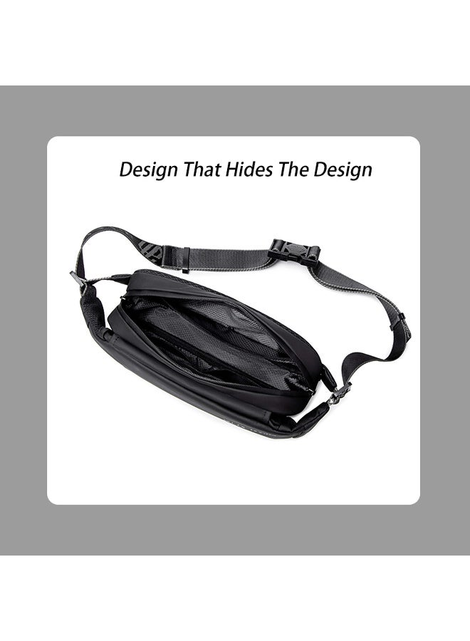 ARCTIC HUNTER Unisex Chest Bag Water Resistant Polyester Crossbody Travel Hiking Outdoor Shopping bag for Men and Women, YB00029, Black - Image 4