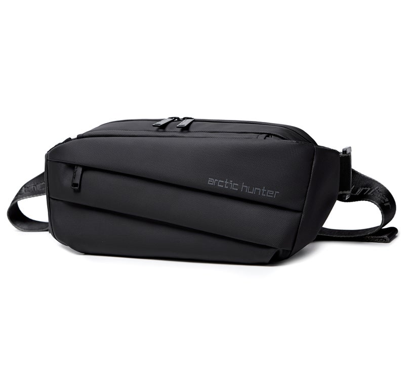 ARCTIC HUNTER Unisex Chest Bag Water Resistant Polyester Crossbody Travel Hiking Outdoor Shopping bag for Men and Women, YB00029, Black - Image 1