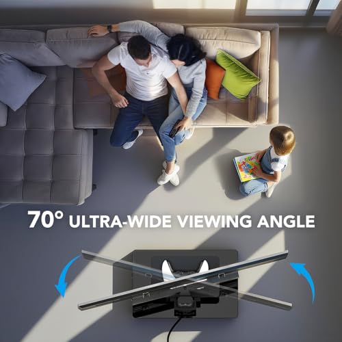 AX WABER Floor TV Stand with Power Outlet& Shelf, Universal TV Stand Mount for 27-65 inch TV up to 88lbs, 70 Degree Swivel 9 Level Height Adjustable with Tempered Glass Base for Bedroom, Office Black - Image 4