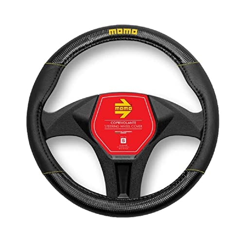 MOMO SUPERGRIP Universal Steering Wheel Cover Black and Yellow - Image 1