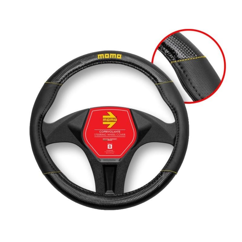 MOMO SUPERGRIP Universal Steering Wheel Cover Black and Yellow - Image 5