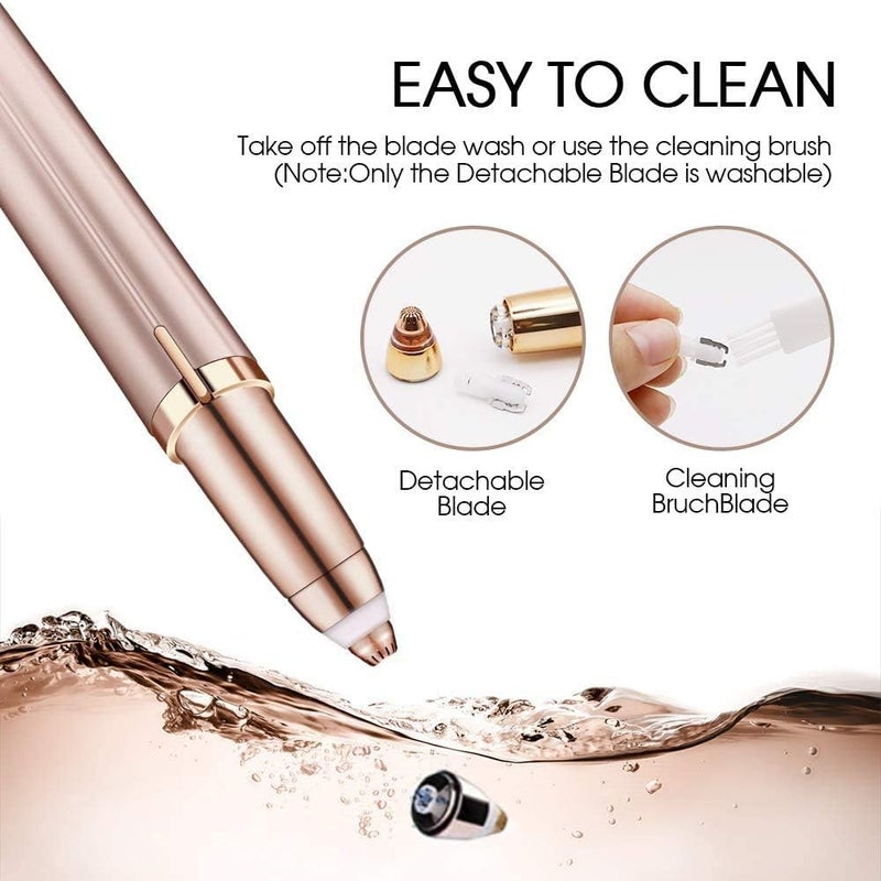 N.C Eyebrow Hair Remover, Eyebrow Shaper for Women, Painless-Precision Eyebrow Trimmer Brows Epilator Eye Brow Facial Face Razor for Face Lips Nose Facial Hair Removal with LED Light - Image 4