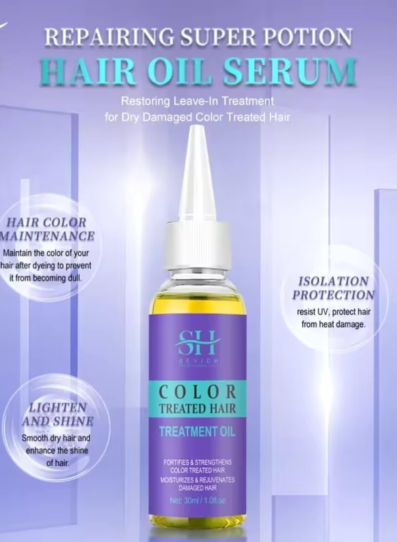 Sevich Color Treated Hair Treatment Oil Leave in Hair Oil for Color Treated Hair Fortifies and Strengthens Moisturizes and Rejuvenates Damage Hair Repair Dry and Protects hair Shine Hair Serum 30ml - Image 5