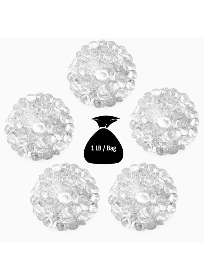 CYS EXCEL CYS EXCEL 5 LBS Clear Glass Beads for Vases Flat Marble Gemstone Beads Vase Fillers Aquarium Decor Rocks Floral Centerpieces Stones Mosaic Pebbles  - Image 3